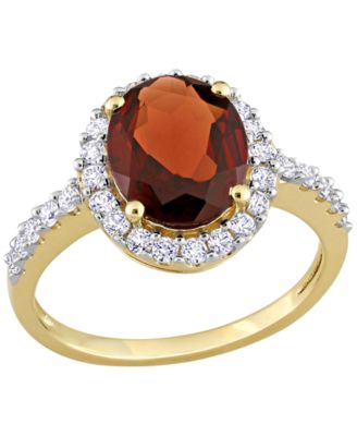 Garnet Halo Ring (2-7/8 ct. t.w.) in 10k Yellow Gold