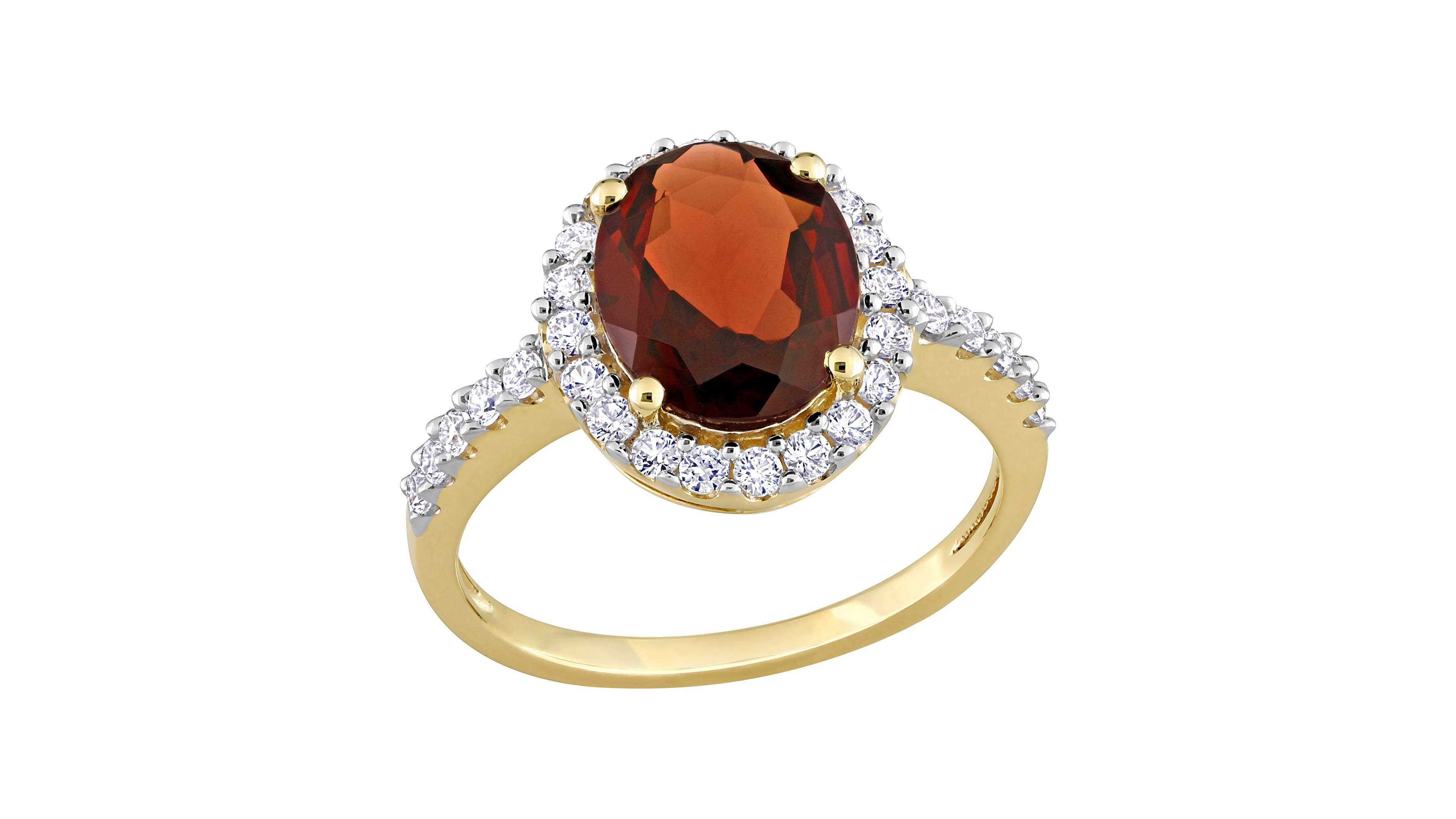 Macy's Garnet Halo Ring (2-7/8 ct. t.w.) 10k Yellow Gold
