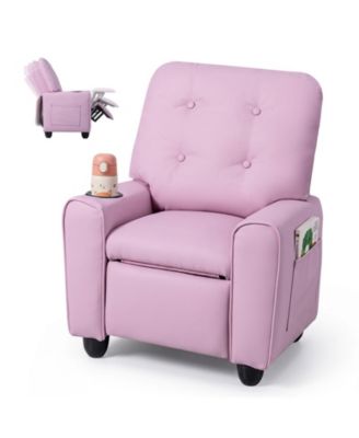 Kids Push-Back Recliner Chair with Cup Holder and Footrest