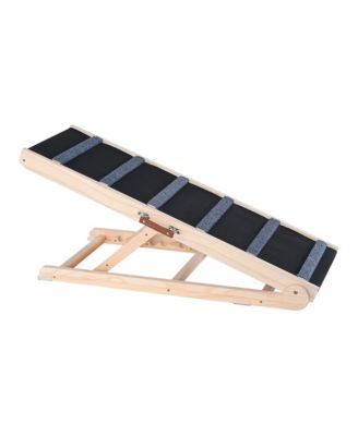 Folding Wooden Pet Ramp with 41.3 Inch Deck and Six Height Settings