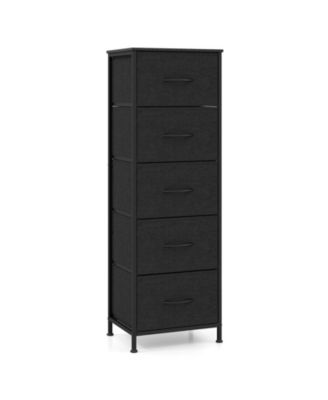 5-Drawer Metal Frame Fabric Storage Chest Dresser Nightstand for Bedroom