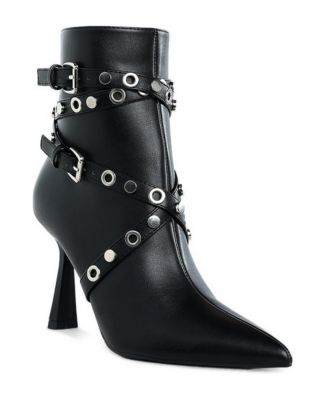 Womens Jacinta Slim Flared Heel Strappy Boots