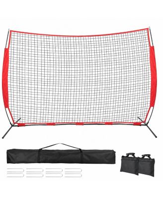 Sports Barrier Net with Ground Stakes and Carry Bag for Lacrosse Basketball Hockey