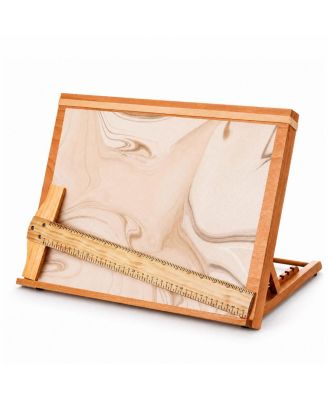 5 Position Angle Adjustable Beech Wood Drafting Table With T Ruler And Storage Rope