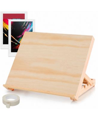 Tabletop Easel Set With Sketch Papers Masking Tape Adjustable Pinewood