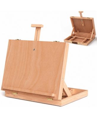 Adjustable Angle Wooden Tabletop Art Easel Portable Beginner Professional Artist Supply