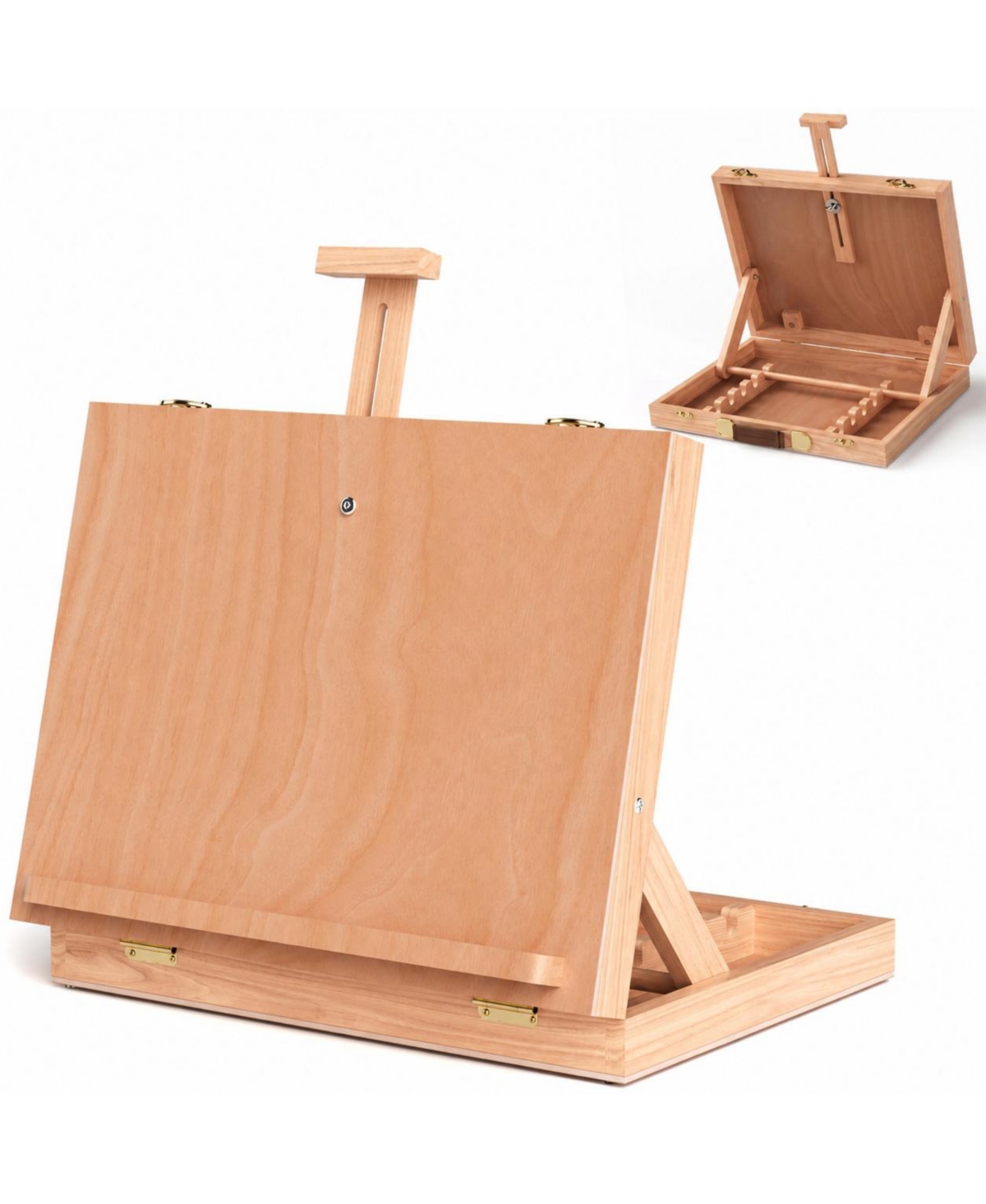 Aeelike Adjustable Angle Wooden Tabletop Art Easel Portable Beginner Professional Artist Supply