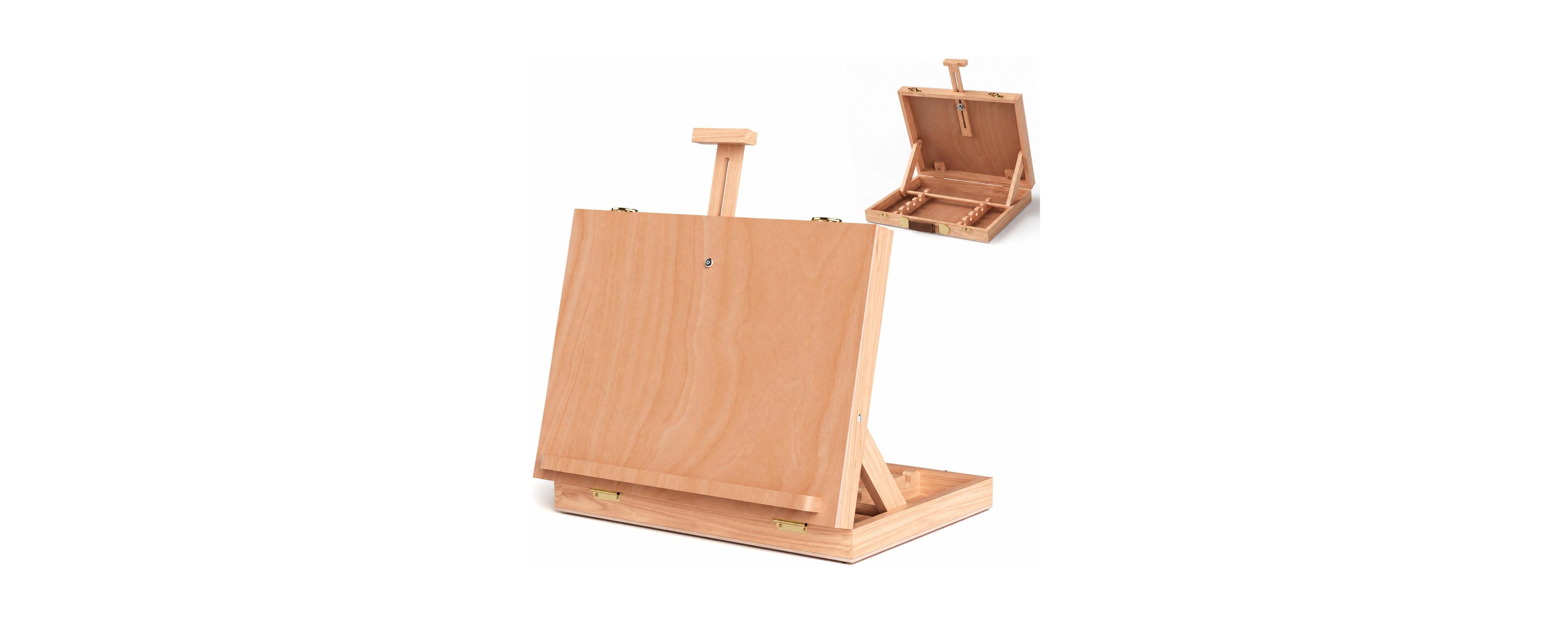 Aeelike Adjustable Angle Wooden Tabletop Art Easel Portable Beginner Professional Artist Supply