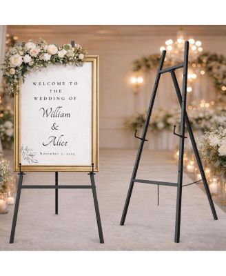 Metal Adjustable Foldable Easel Stand For Wedding Event Signage