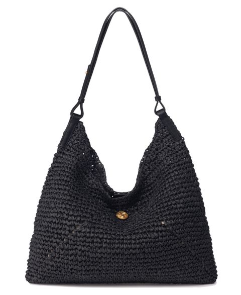 Женская сумка orYANY Triangle Handmade-Raffia Shoulder Handbag, цвет: Чёрный