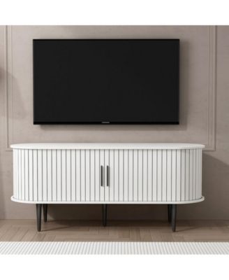 47" Modern TV Console Table with Storage Compartment and Sliding Door