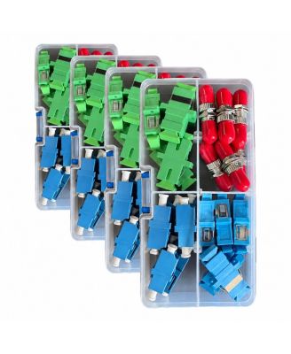 ST/LC/SC Fiber Optic Adapter Connector Set, Singlemode/Multimode