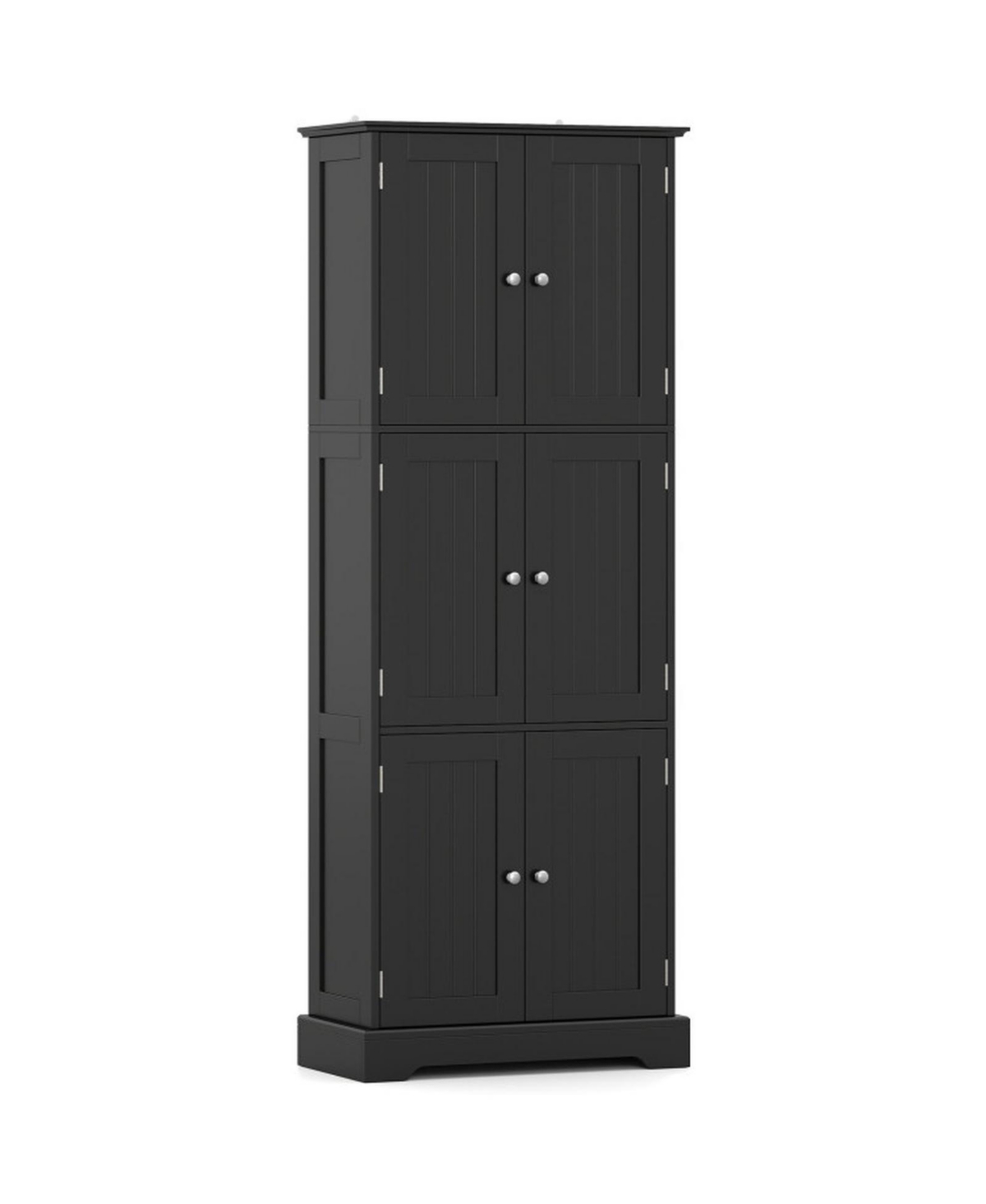 Hongge 63 in Tall Bathroom Storage Cabinet with 6 Doors and Adjustable Shelves