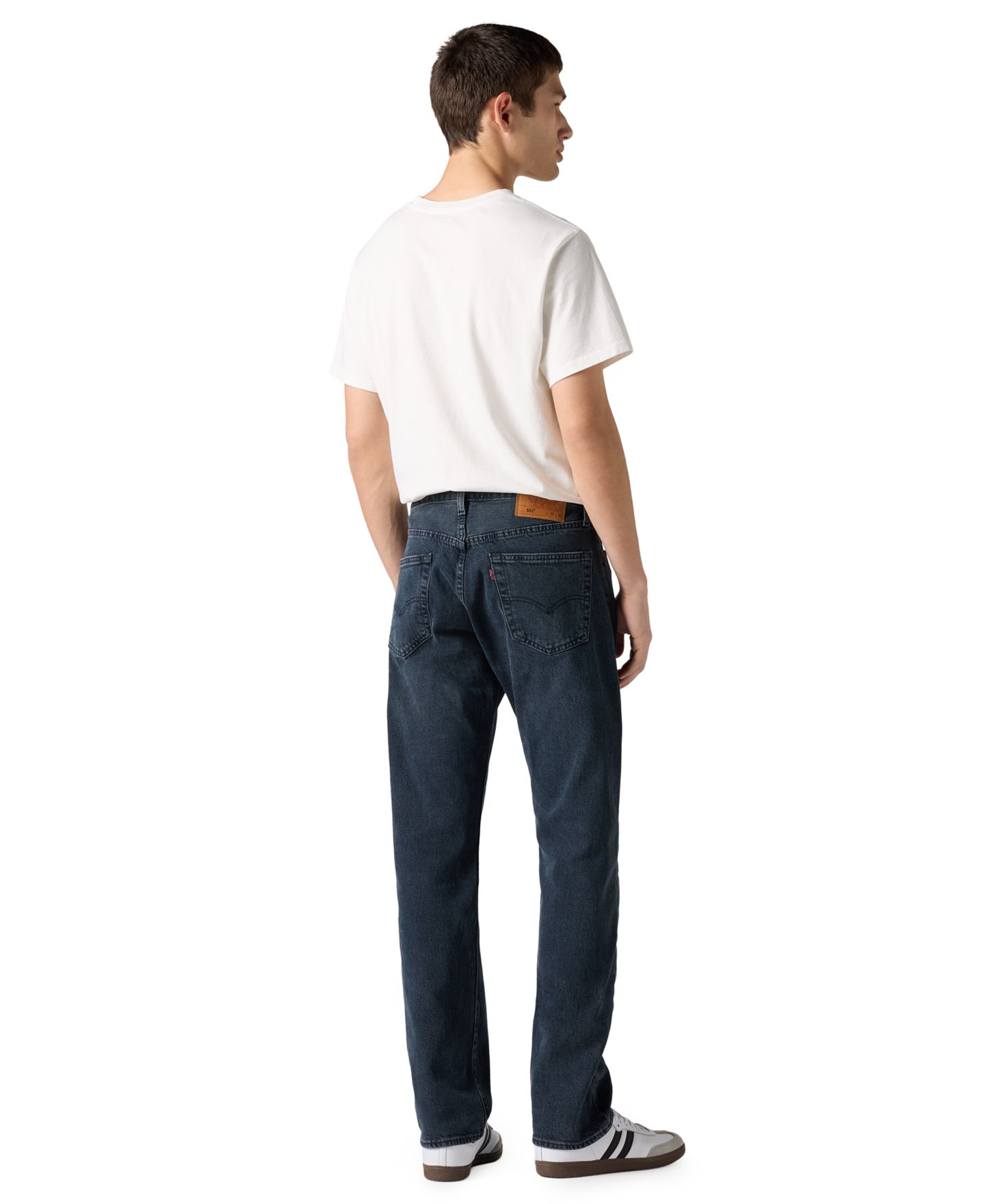 Мужские джинсы Levi's 501 Original прямого кроя, цвет: Синий чёрный — фото 4