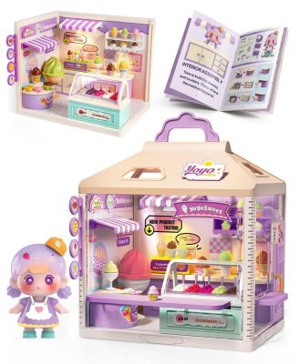 Beauty Salon Miniature Dollhouse with LED Light, 132-Piece DIY Kit, Ages 6+
