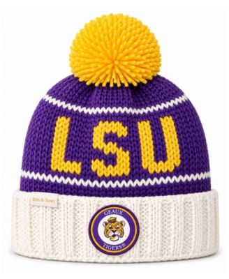 Baby LSU Tigers Game Day Striped Knit Pom Pom Beanie