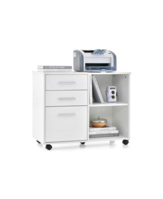 3-Drawer Mobile Lateral File Cabinet and Printer Stand