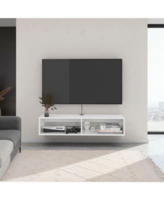 Floating Entertainment Center with Two Open Shelves