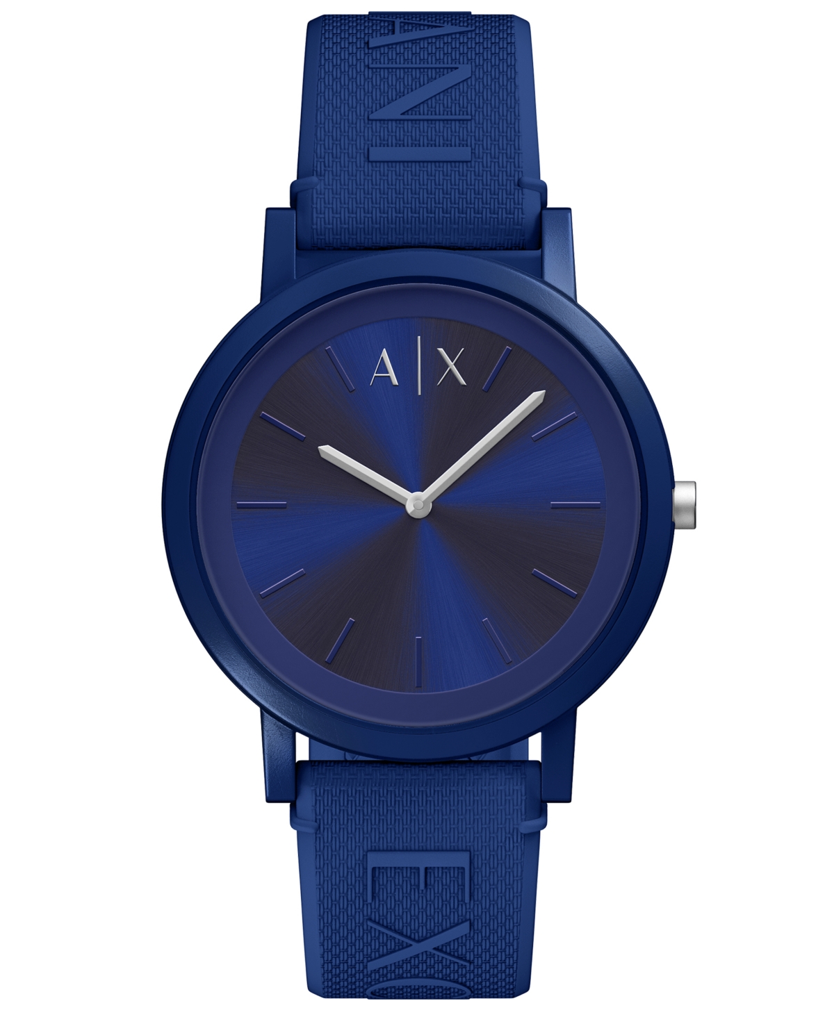A|X Armani Exchange Men's Quartz Two-Hand Blue Silicone Watch 42mm - Blue