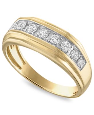 Men's Lab-Grown Round Diamond (1/2 ct. t.w.) Ring 10k Yellow Gold or White Gold
