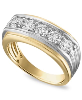 Men's Lab-Grown Diamond Grown With Love (1 ct. t.w.) Ring in 10k Two-Tone Gold