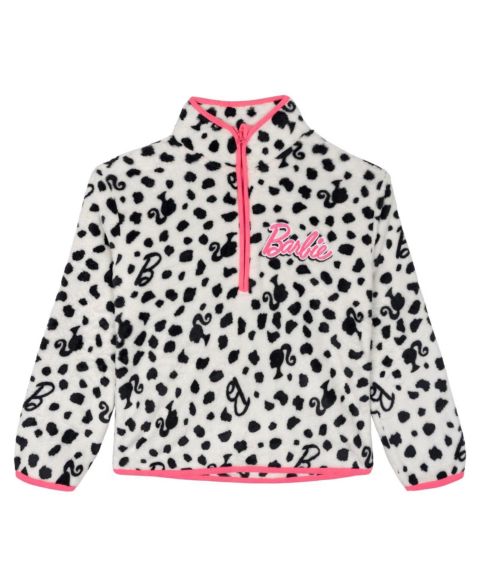 Толстовка Barbie Half-Zip Fleece Stand-Collar для девочек, цвет: Белый розовый