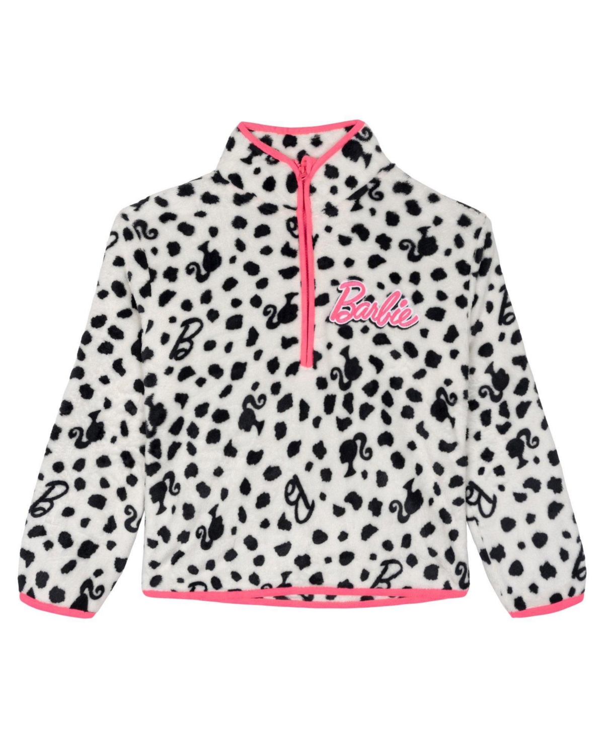 Barbie Girls' 4-16 Half-Zip Fleece Stand-Collar Sweatshirt