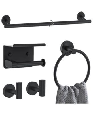 5 Pieces 23.6"Towel Bar Set Bathroom Hardware Wall Mounted Rack