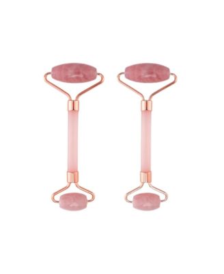 Unisex 2 Pack Rose Quartz Facial Roller