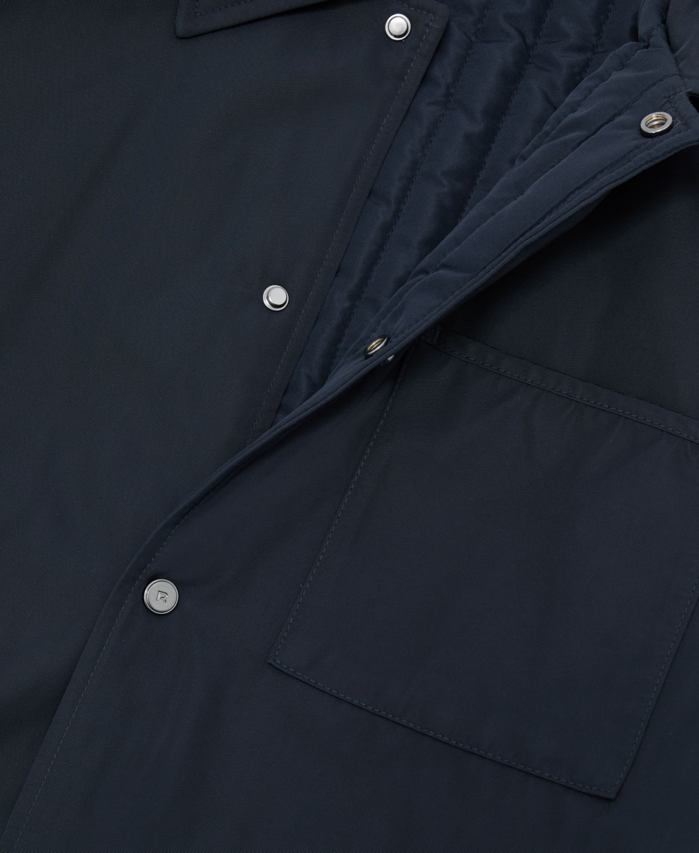 Мужская рубашка REISS Raider Lightly-Padded Patch-Pocket Overshirt, цвет: Тёмно-синий — фото 5