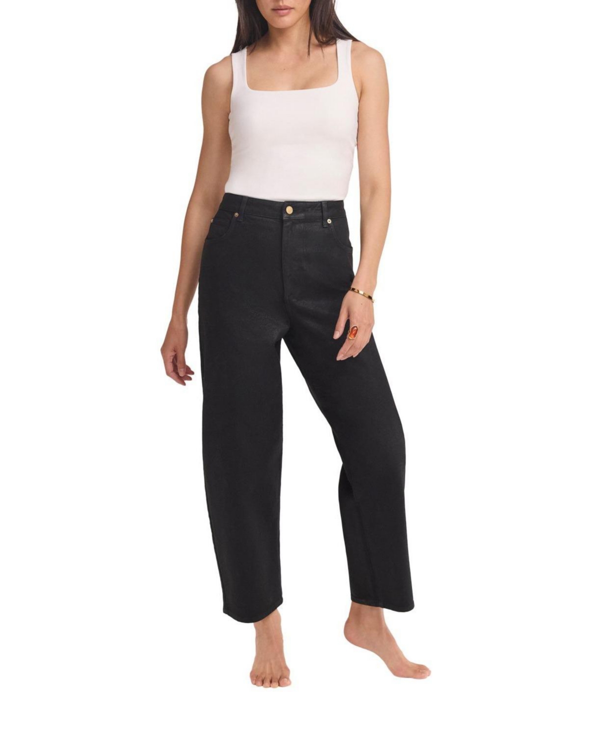 Mint Velvet Women's Coated Barrel Jeans