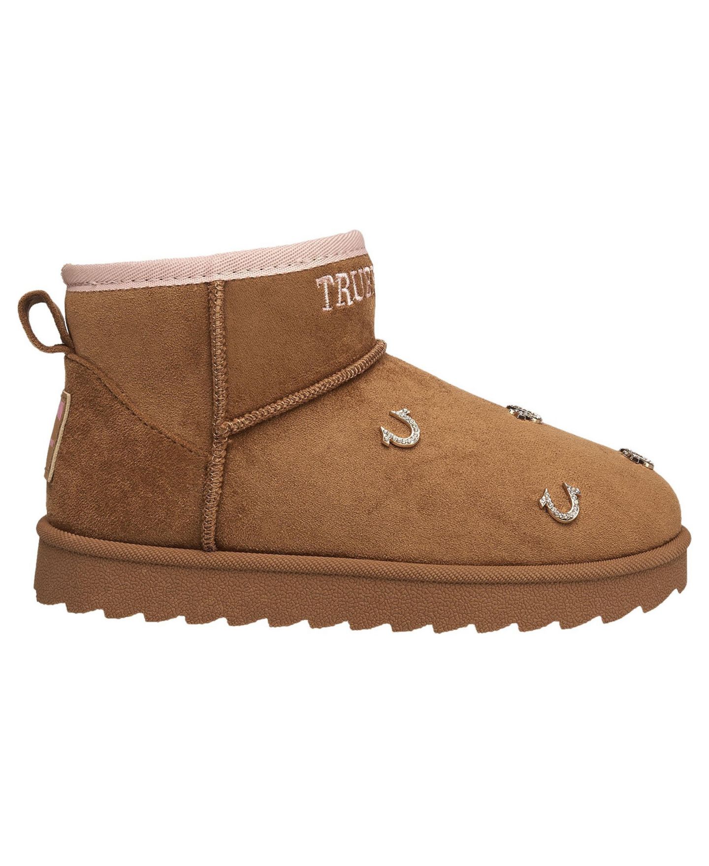 Детские ботинки True Religion Kandi с логотипом-подковой и стразами, цвет: Коньячный — фото 4