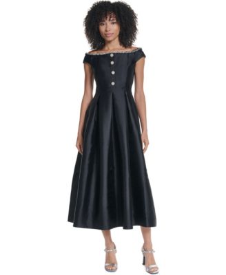 Women's Off-the-Shoulder A-Line Midi Dress