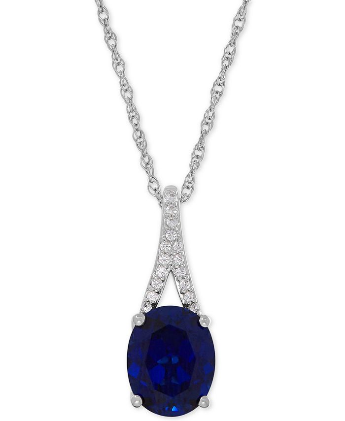 Macy's Lab-Created Sapphire (3-5/8 ct. t.w.) and White Sapphire Accent ...