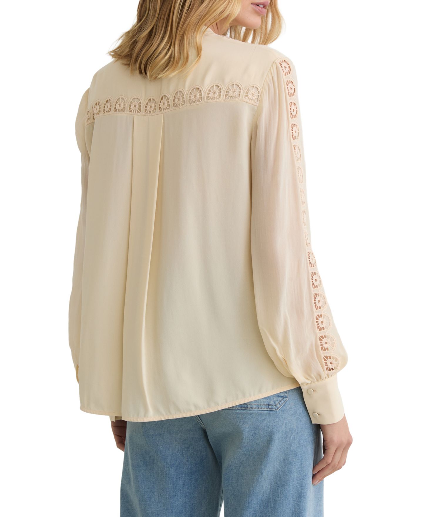 Женская блузка REISS Mia Embroidered Collared Blouson, цвет: Pale Yello — фото 2