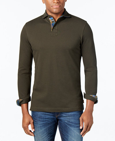 Men's Hartford Contrast-Trim Long-Sleeve Polo, A Star Gift Macy's Exclusive