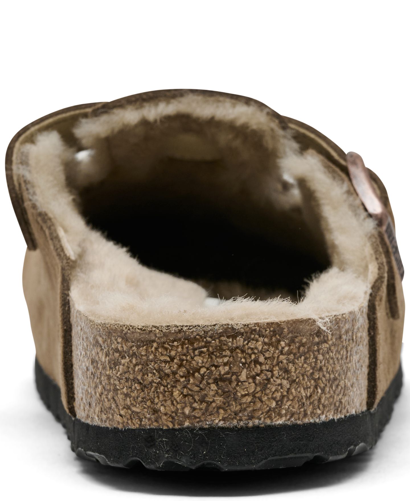 Сабо Birkenstock Boston замшевые с подкладкой из овчины и поддержкой свода стопы, цвет: Тёмный чайный — фото 4