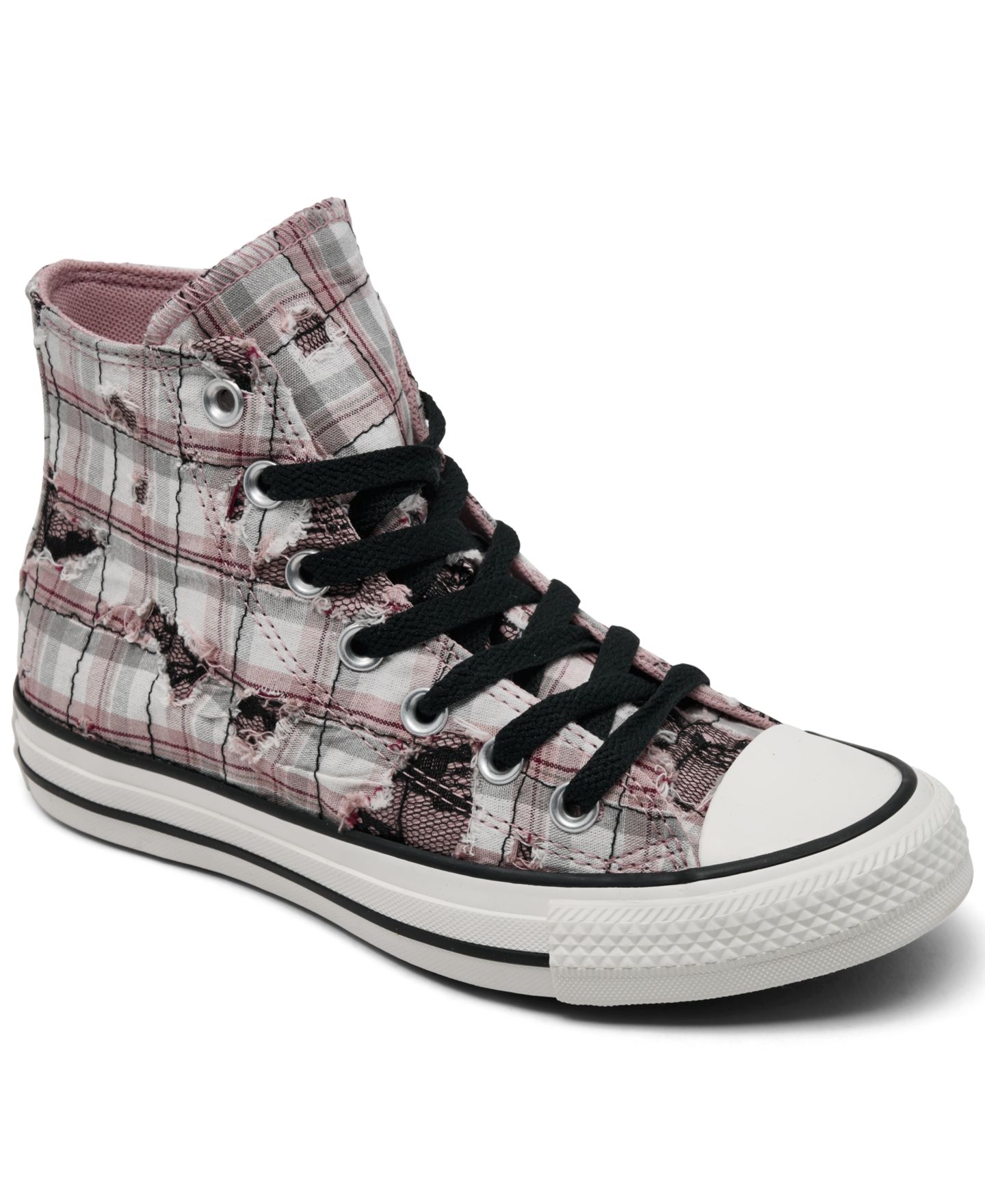 Женские высокие парусиновые кеды Converse Ctas Hi Petal Pit, цвет: Розовый / Чёрный — фото 1