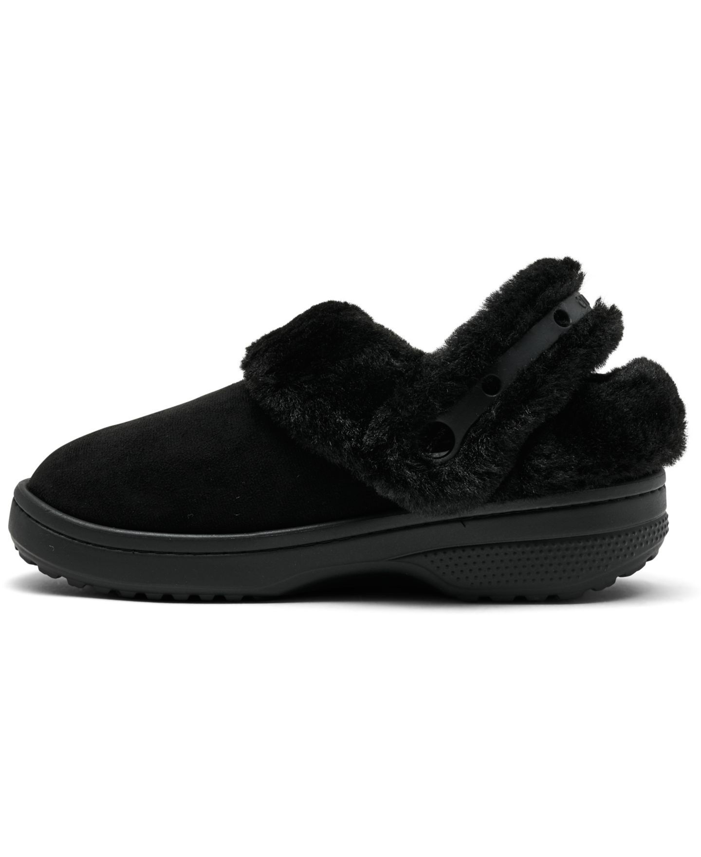 Детские тапочки-сабо Crocs из искусственной замши, цвет: Чёрный — фото 3