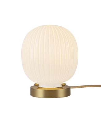 Cherise 7-in Ribbed Opal Glass Socket Table Lamp