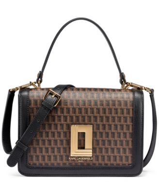 Simone Monogram Rhinestone Bow Small Satchel Handbag