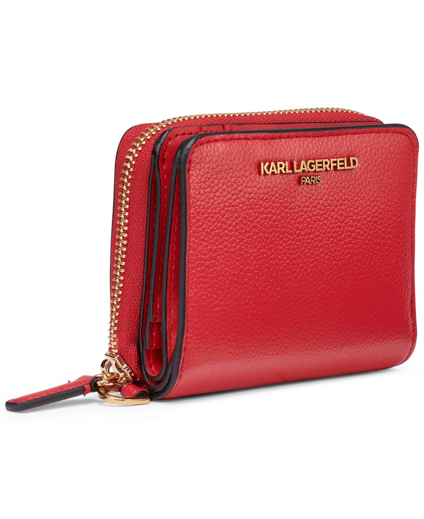 Женский кошелёк KARL LAGERFELD PARIS Zipper Charm Bifold Wallet, цвет: Красный — фото 4