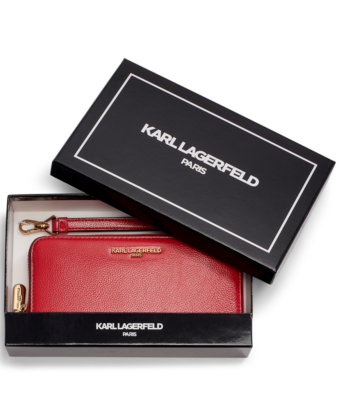 Женский кошелёк KARL LAGERFELD PARIS Maybelle Zip Around Wristlet, цвет: Красный — фото 2