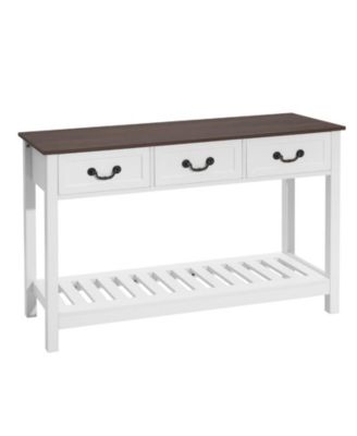 47 in Farmhouse Console Table with 3 Drawers and Bottom Shelf