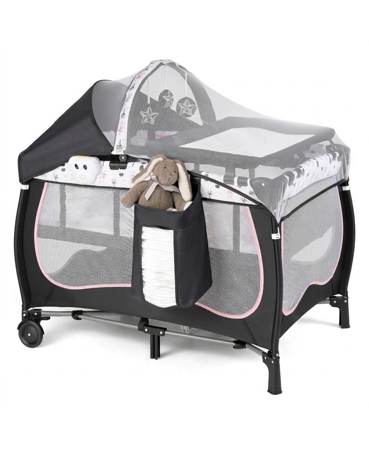Gouun 4-in-1 Portable Baby Nursery Center with Canopy Net