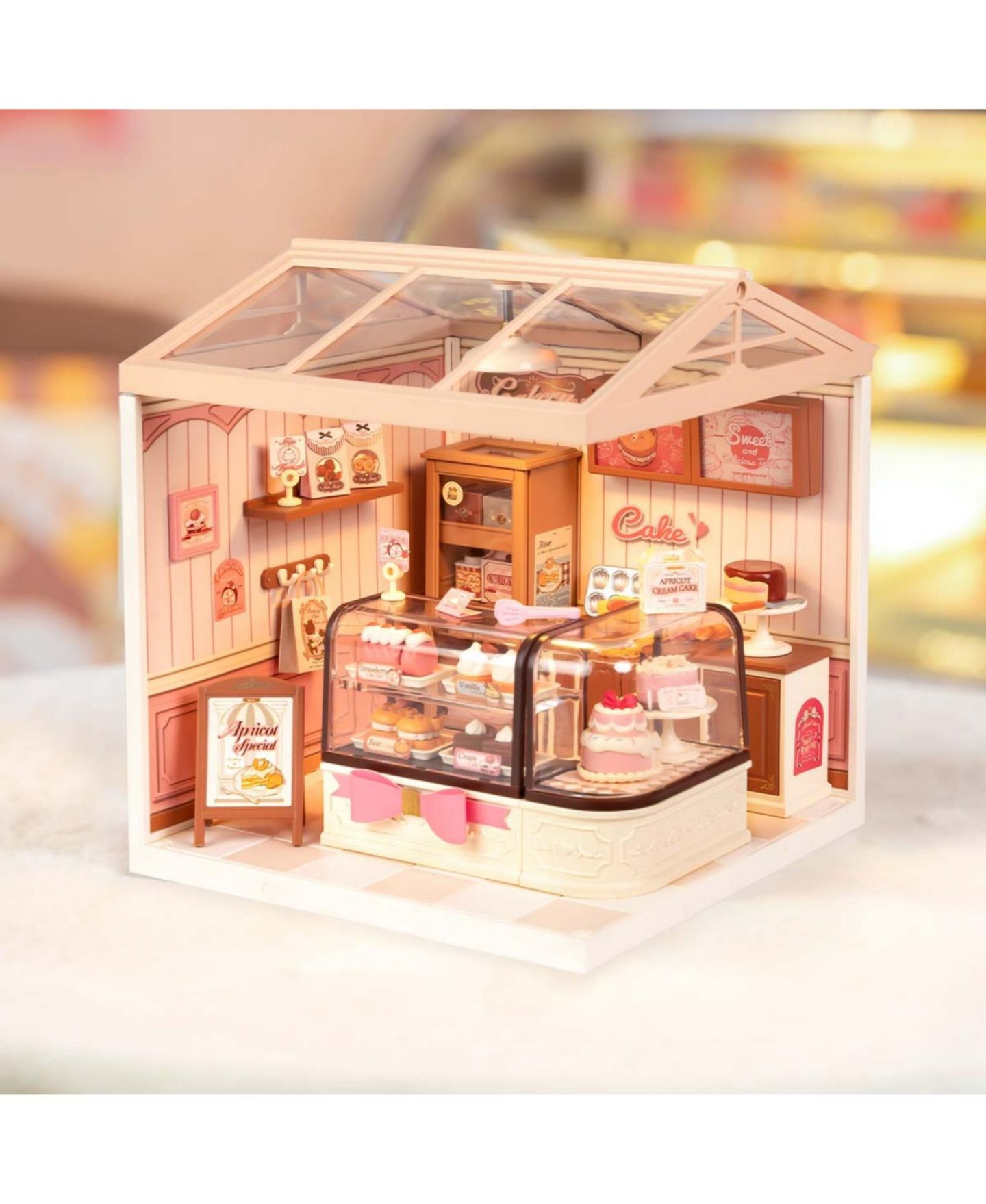 Детские аксессуары для кукол Robotime Super Creator Series Tasty Cake Shop Miniature 115-Piece Dollhouse Kit, Ages 14+ — фото 6