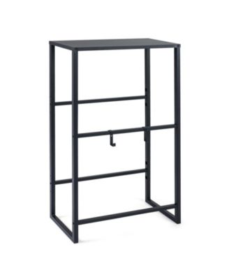 44.4 Inch 3-Tier Metal 4-Crate Adjustable Drink Storage Rack
