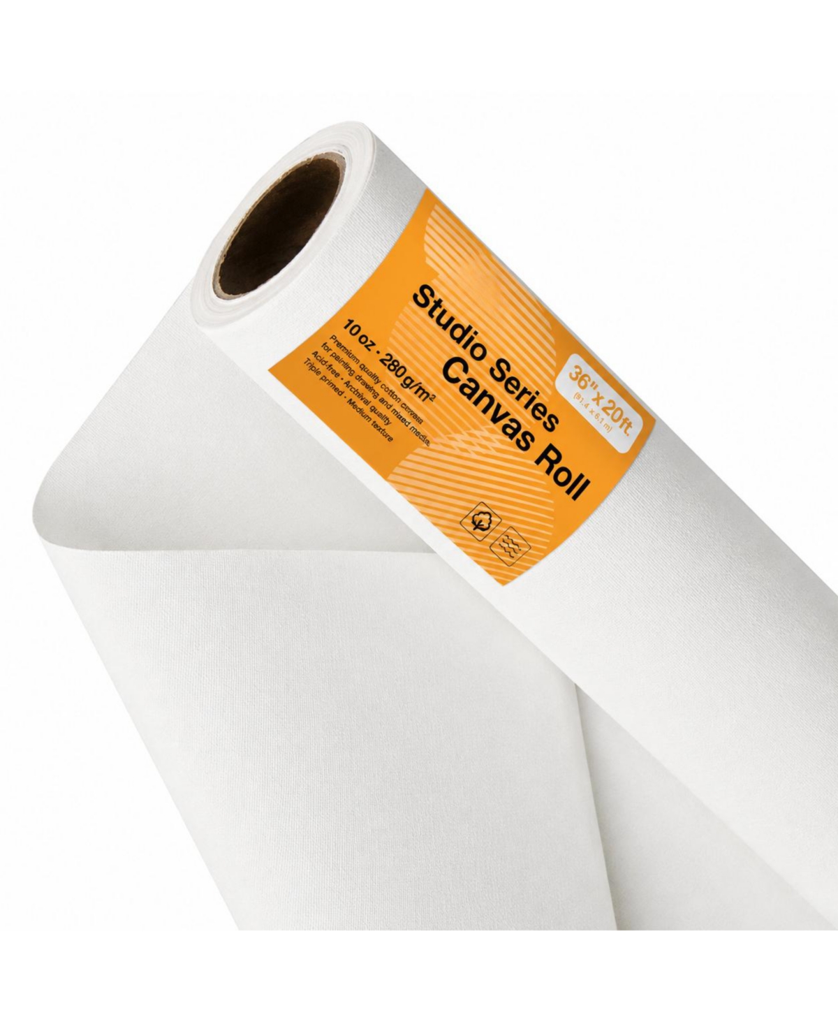 Lowking Premium Artist Grade Cotton Canvas Roll for Painting Crafts - 36 inch x 20 feet