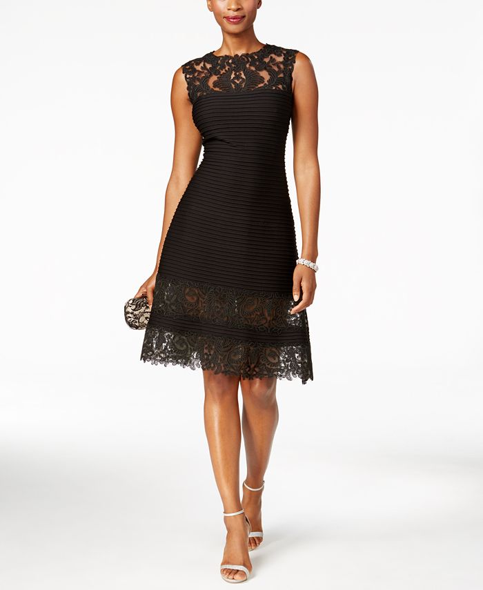 Tadashi Shoji Illusion Lace A-Line Dress - Macy's