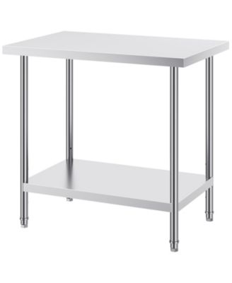 24 x 36 Inch Stainless Steel Prep Table Featuring 3 Shelf Levels